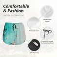 thumbnail image 5 of Running Shorts for Women, Turquoise Beach Kayaking Workout Athletic Shorts with Pockets, Lounge Yoga Shorts Women, 5 of 7