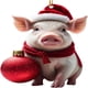 thumbnail image 4 of Adornos navideños, adornos navideños, regalos navideños. Colgante navideño de acrílico con forma de cerdo, coche plano, adorno para árbol de Navidad., 4 of 9