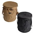 thumbnail image 1 of 2 cubos de basura plegables para acampar con tapa con cremallera, con clips, cubo de basura multifuncional, cubo de basura, papelera de reciclaje para Picnic Negro Marrón2 Sunnimix bote de basura al aire libre, 1 of 8