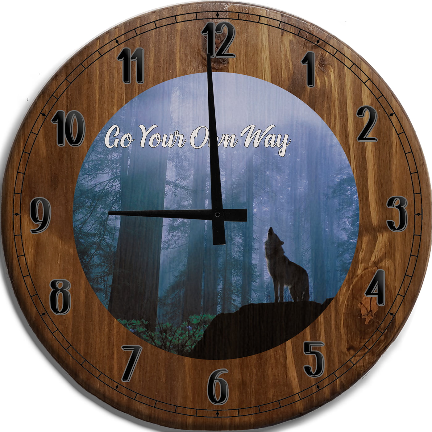 A Lone Wolf No More Lovers Forever Room Decor Wall Clock 
