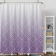 thumbnail image 2 of Violet Shower Curtain Texture Pattern Gradient Geometry Shower Curtains for Bathtubs Spa Hotel Bathroom Home Decor Polyester Fabric Waterproof with Hooks 72x84 Inches Inches, 2 of 6