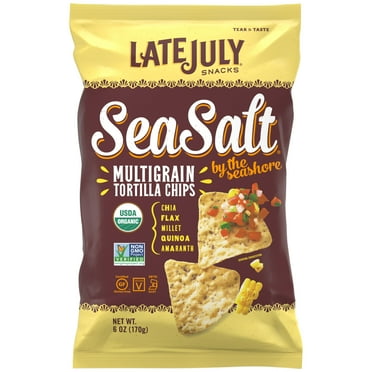 LATE JULY Snacks Multigrain Sea Salt by the Seashore Tortilla Chips, 6 oz. Bag