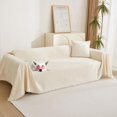 thumbnail image 1 of Funda para sofá MYSKY HOME de chenilla 231 x 381 cm beige con borlas, 1 of 9