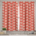 thumbnail image 2 of Ambesonne Love Valance & Curtain, Hipster Hearts Valentines, 55"x45", Vermilion Multicolor, 2 of 6