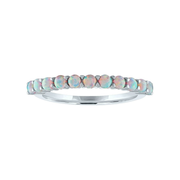 Brilliance Fine Jewelry Sterling Silver Simulated Opal Band