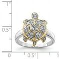 thumbnail image 2 of 925 Sterling Silver Center Cubic Zirconia and Flash Gold-Plated Turtle Ring Size 7, 2 of 5
