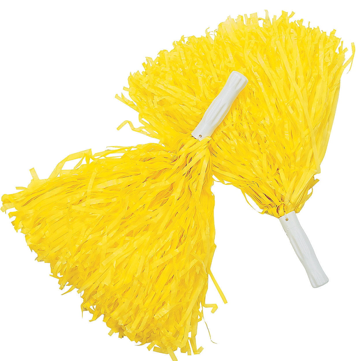 Yellow PomPoms (Pair) Cheerleader Cheer Leader Squad Pep Costume