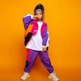 thumbnail image 2 of LOLANTA Boys' Girls' Color Block Jacket Track Pants Sets Hip Hop Dance Patchwork Clothes Unisex Streetwear, 2 of 5