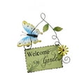 thumbnail image 1 of Iron Painting Butterfly Flower Wall Plaque Welcome Sign Garden Ornament Decor, 1 of 8