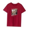 thumbnail image 3 of Camiseta para mujer, camiseta informal de moda con cuello redondo para caminar en la playa y viajar S, 3 of 7