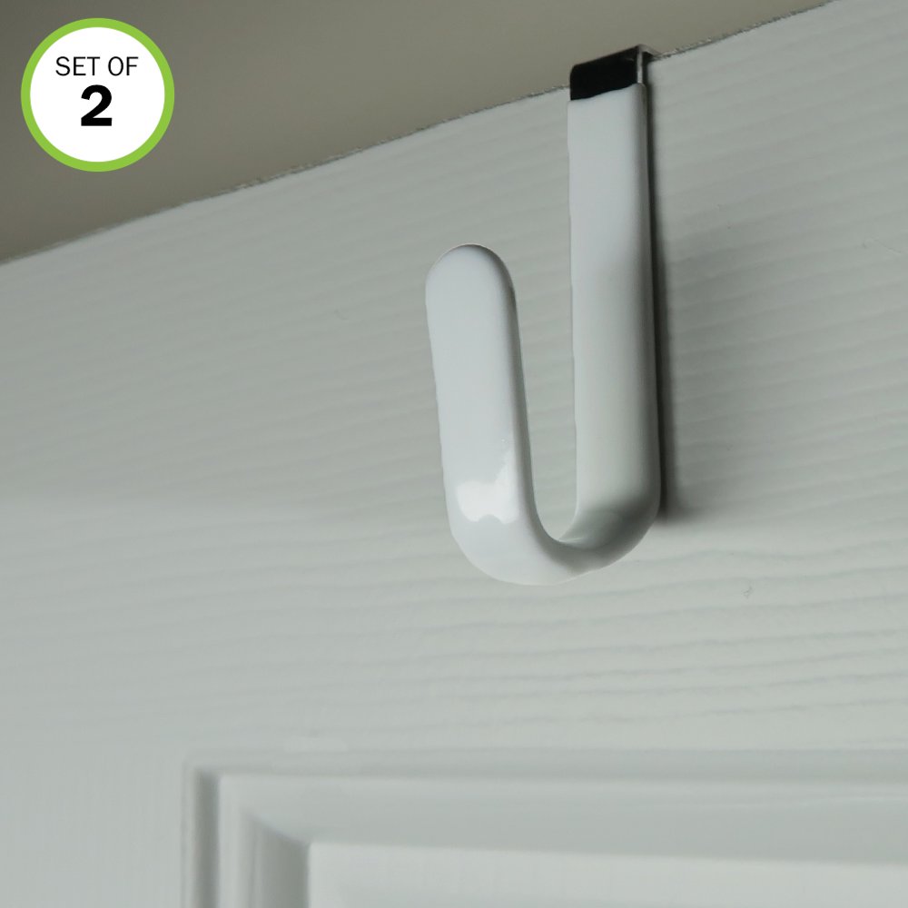 Evelots Over The Door Metal HooksPlastic CoatedSteelTowelHandbag