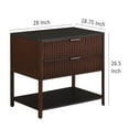 thumbnail image 5 of Zemy Side End Table, 2 Drawers, Open Shelf, Black Metal, Rust Brown, 5 of 5