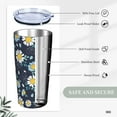 thumbnail image 4 of Daisy Flowers Tumbler 20oz Floral Stainless Steel Insulated Tumblers with Lid and Straw Spring Travel Coffee Mug Tea Wine Cups Water Bottle Sport Gifts for Women, 4 of 6