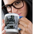 thumbnail image 2 of 3drose, Steam Engine Train on Tracks in Town of Snoqualmie, Wa., 15oz Two-tone Blue Mug, 2 of 6