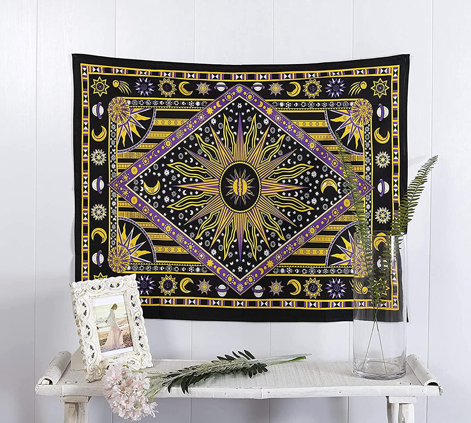 Purple ButterFly Cotton Wall Hanging Poster Tapestry Hippie Mandala Art Decor UK 