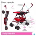 thumbnail image 4 of Carriola de bastón The Baby Shop compacta,frenos,arnés,8 llantas Rojo, 4 of 6