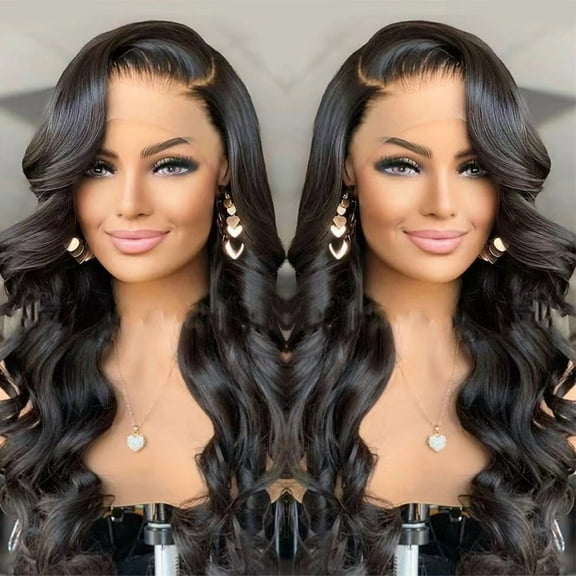 Front lace black wavy curly hair headpiece African big curly wig