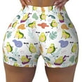 thumbnail image 2 of Lsque Orange Green Avocado Pattern High Waisted Biker Shorts for Women-Tummy Control Fitness Athletic Workout Running Yoga Gym Shorts,Moisture-Wicking-X-Large, 2 of 9