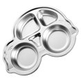 thumbnail image 3 of Plateau Divisé en Acier Inoxydable, Plateau-Repas Divisé de Qualité Alimentaire à Forme Amusante de Dessin Animé pour Enfants, avec Sections Compartimentées pour les Repas, Parfait pour la Maison, le Pique-Nique, le Camping, l'École, 3 of 8