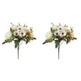 thumbnail image 2 of CoreLiving Silk Artificial Hydrangea Ball and Chrysanthemum Bouquet Faux Floral Arrangement for Bridal Wedding Home Garden Party Table Decor 2 count, 2 of 10