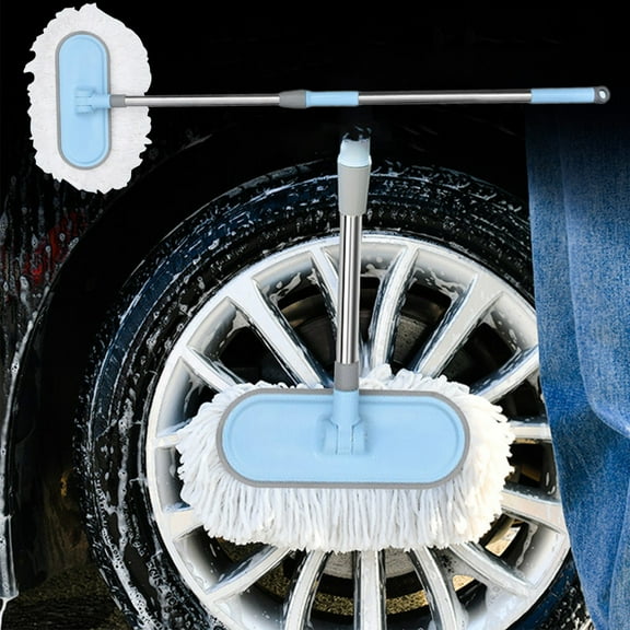 CxhicLuv Car Washing Mop, Auto Cleaning Brush, Soft Bristled Retractable Stainless Steel Handle, Car Cleaning Tools Kit, Safe Car Washing & Detailing for Car Owners, DIY Cleaners