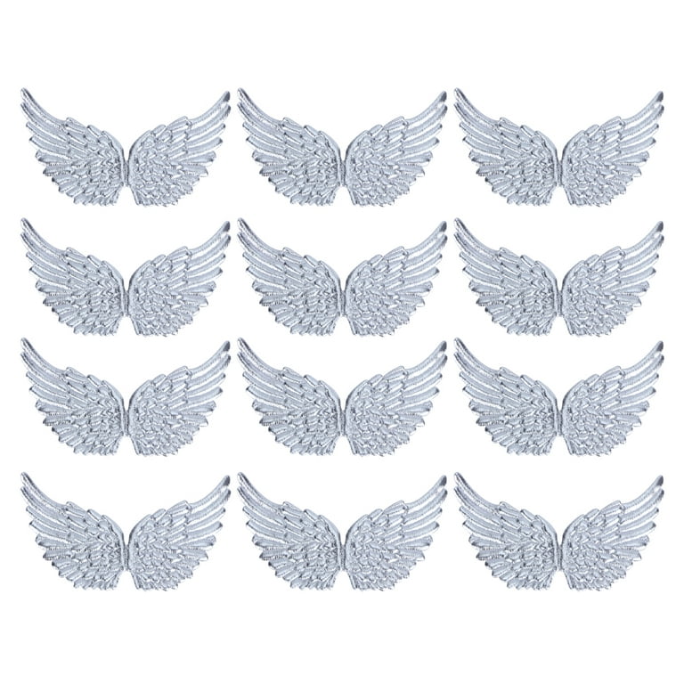 Mini Small Angel Wings for Crafts White Fabric Wings Patches