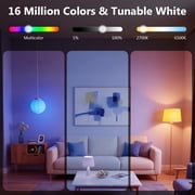 DAYBETTER WiFi Smart Light Bulbs, Color Changing LED Light Bulbs, A19 E26 9W 60W Equivalent, 2.4Ghz Only, RGBW Dimmable Smart Bulbs, 6 Pack