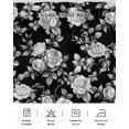 thumbnail image 5 of Vintage Pastoral Bed Skirt Black Flower Country Art Decoration Bed Skirts California King Size 18 Inch Drop, Wrap Around Dust Ruffle&nbsp;Bedskirt with Adjustable Elastic Belt for Queen Size Beds, 5 of 7