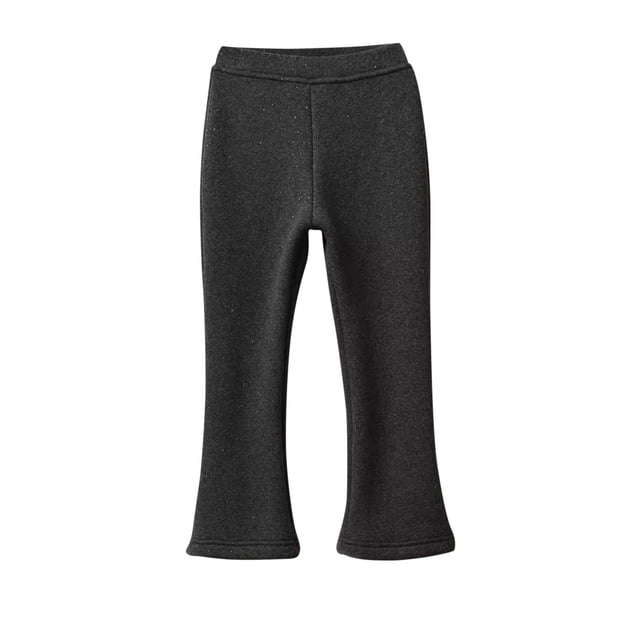 Pantalones largos para niños, de color sólido, con cintura elástica y engrosamiento, de poliéster, ideales como leggings deportivos informales para niñas.