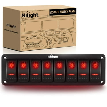 8 gangs On-Off Switch Panel LED Backlight Universal Power System ...