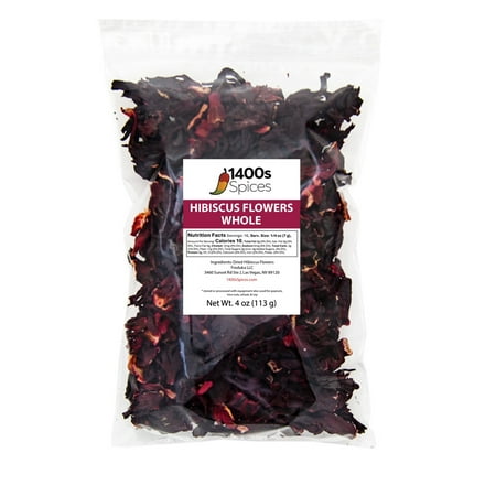 4oz Dried Hibiscus Flower Whole Tea, Flor De Jamaica by 1400s Spices