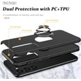 thumbnail image 5 of Shockproof Case for Samsung S23 Plus/S23+ 5G, [Embedded Finger Ring] Military Grade Phone Case Cover with Reinforced Metal Stand Kickstand [Support Magnetic Car Holder] for S23+, Black, 5 of 7