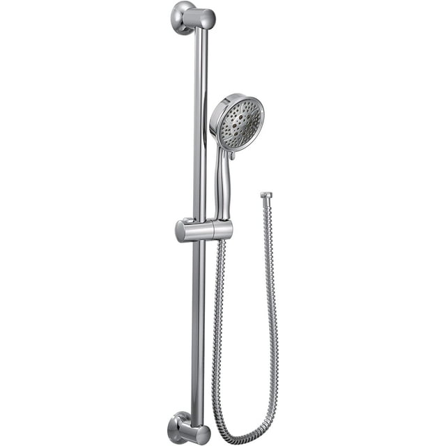 Moen Eco-Performance Chrome Handheld Showerhead with 69-Inch-Long Hose and Featuring 30-Inch Wall-Mounted Slide Bar, Four-Function Hand Shower Offers Personalized Spray, 3667EP