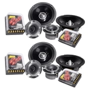 Rockville X6.5C 6.5" 1000W Peak / 250W RMS Competition Component Car Audio Speaker with Titanium Tweeter, High Power Handling Design, Detailed and Dynamic Sound, for Car Stereo Systems, 4 Piece