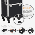 thumbnail image 6 of Alden Design Professional Makeup Case, 3 in 1 Portable Trolley, Black, 6 of 10