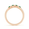 thumbnail image 2 of ANGARA Natural Round Emerald and Diamond Crossover Engagement Ring in 14K Rose Gold for Women (Size-2mm) | May Birthstone, Birthday, Anniversary, Jewelry Gift for Women | Natural Emerald Ring, 2 of 10