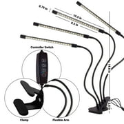 Great Value 4.75 inch 4-Head Flexible LED Clamp Grow Light, 20W Selectable Spectrum