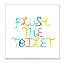 Stupell Industries Playful Kids Bathroom Sign Flush The Toilet Rules Typography Painting Unframed Art Print Wall Art, 12 x 12