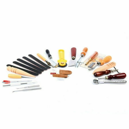 Leather Craft Punch Tools Kit Stitching Working Sewing Saddle Groover-US SHIP