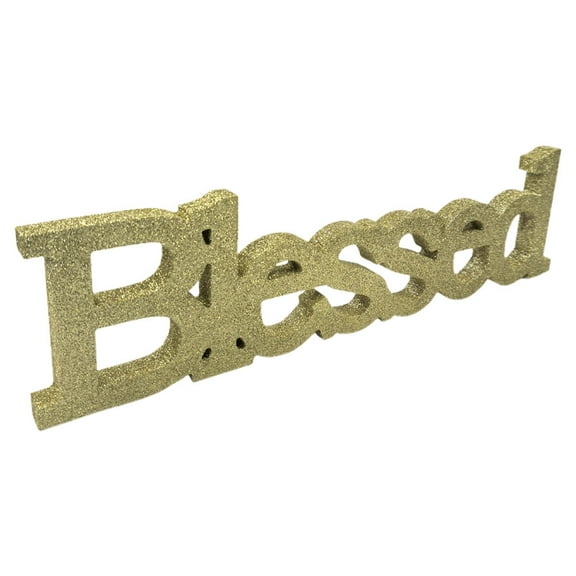 OULII Rustic Letter Sign Blessing Statue Golden 1Pack