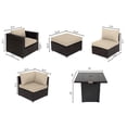 thumbnail image 2 of Innesbrook Collection 7-Piece Aluminum Patio Conversation Set with Grey Cushions and Square Fire Table, 2 of 3