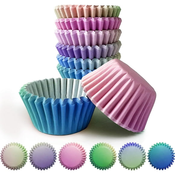 shiyou-Cupcake Liners Cupcake Cups 300-Count Food Grade Pink Purple Blue Gradient Design Cupcake Papers Baking Cups Cupcake Wrappers(Small Size), MINI6Y2301GRADIENT300
