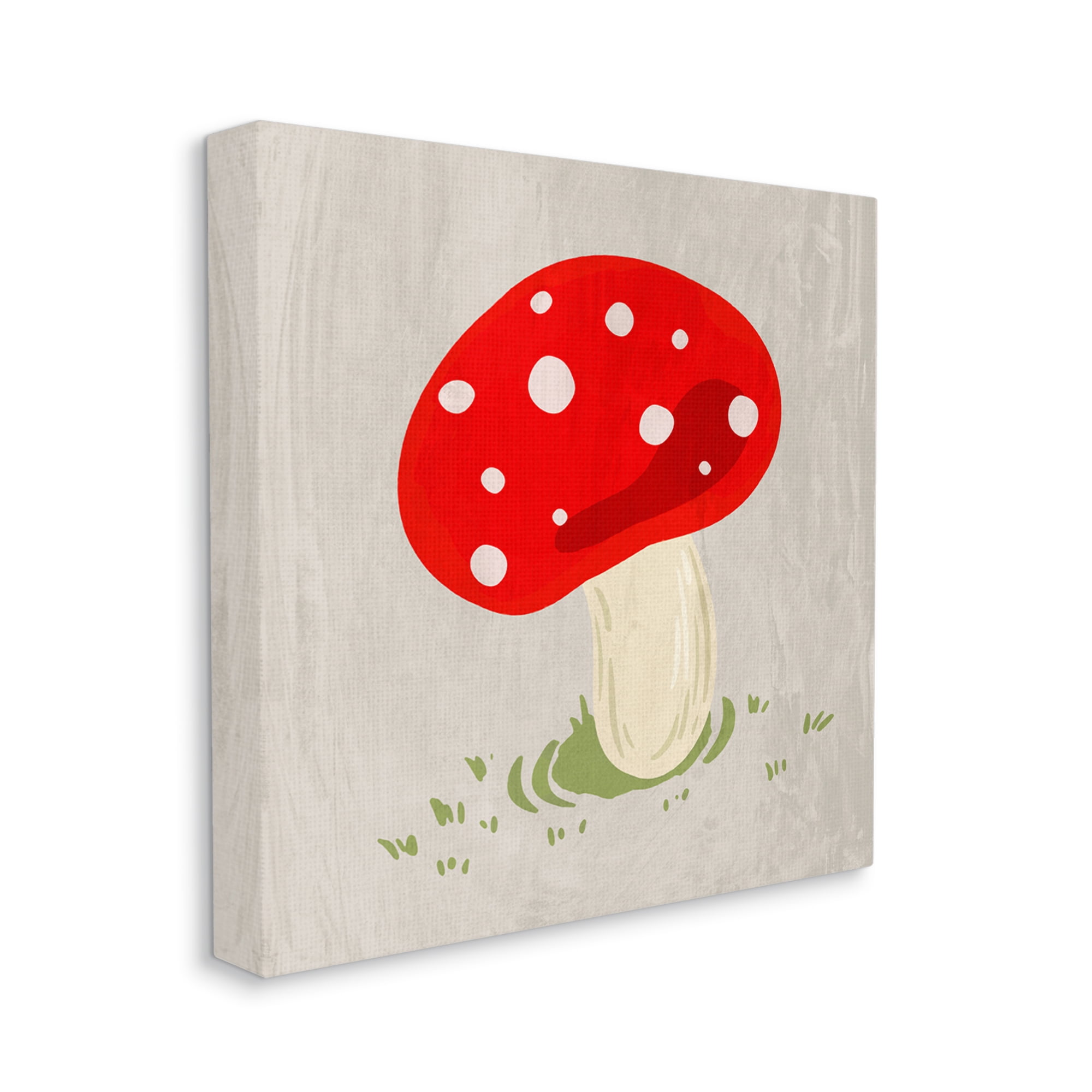 Stupell Industries Red Spotted Mushroom Botanical & Floral Painting Gallery Wrapped Canvas Print Wall Art, 30 x 30