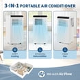 thumbnail image 4 of Portable Air Conditioner with Remote Control, 8000 BTU for Rooms Up to 350 Sq. Ft. 3-In-1 Quiet AC, Dehumidifier, and Fan Comes with Window Installation Kit, 24-Hour Timer, and Sleep Mode, 4 of 7