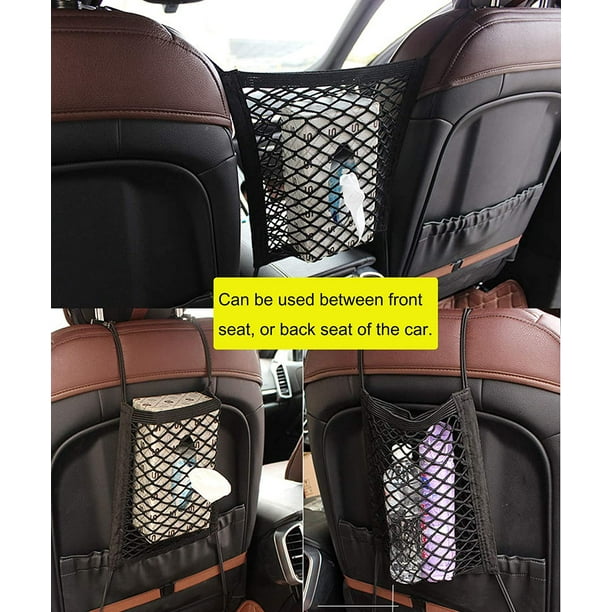 1pcs Dual-Layer Car Mesh Organizer Storage Net Backseat Cargo Net Bag Seat  Back Organizer Cargo Nets for Car Front Seat Backseat Pockets Cargo Tissue  Purse Holder Pets Kids Barrier 
