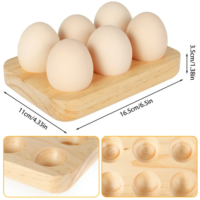 Egg Holder for Refrigerator & Counter – 2 Stackable, Wooden Egg Holders for  24 Fresh or Store Eggs – Egg Storage for Easter Eggs, Cake Pops, Deviled