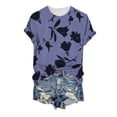 thumbnail image 4 of Short Sleeve Tops for Women Casual Neck Shirts Blouses Summer Womens Tshirts Blue XXL, 4 of 4