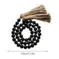 thumbnail image 3 of 51.18 inch Rustic Black Wooden Bead Garland with Hemp Tassels – Versatile Wall/Door/Garden Hanging Decor, 3 of 5