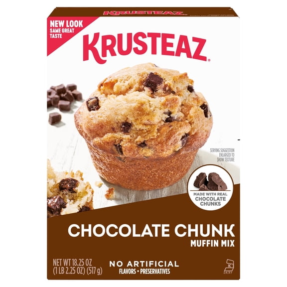 Pack Of 3 Krusteaz Chocolate Chunk Muffin Mix, 18.25 oz (Package May Vary)