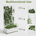 thumbnail image 3 of MAYEERTY 71" x 35" Metal Raised Garden Bed with Trellis Planter Box for Climbing Plants, White, 3 of 6